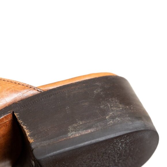 Vintage Gianni Barbato Mules Brown Leather Slip-On Western Italy EU 36.5 / US 6 - Picture 13 of 15